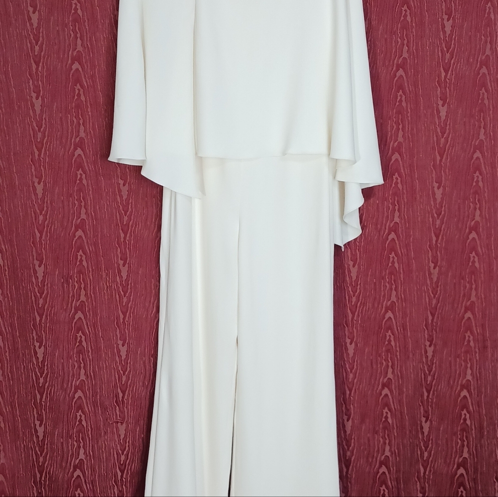 RALPH LAUREN PURPLE LABEL Beige Cape Jumpsuit  Cocktail Dinner Party Women's 6 - Picture 3 of 16